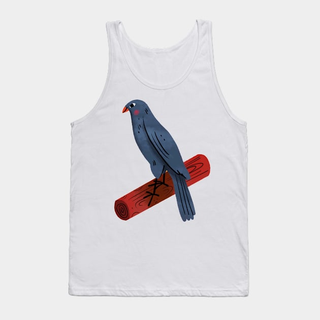 Bird Painting Hand Drawn Tank Top by Mako Design 